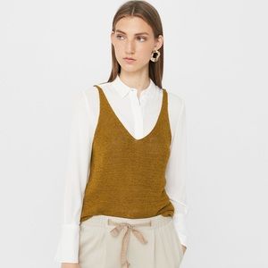 Soft cropped trousers Mango Beige